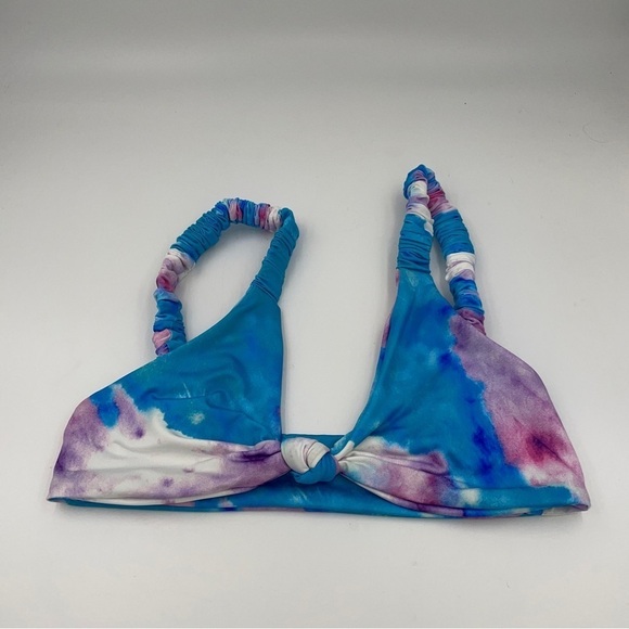 New! Ayra Swim CENTER KNOT BIKINI TOP WITH SCRUNCHED STRAPS 12977 - Picture 3 of 6